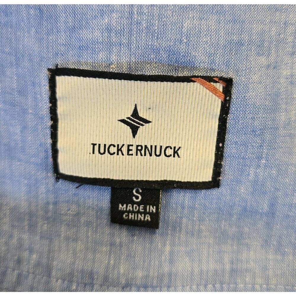 Tuckernuck Callahan Shirt Dress S Blue Cotton Ruffle Hem Pockets Coastal Resort - Picture 6 of 11
